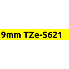 TZe-S621 9mm Black on yellow strong adhesive