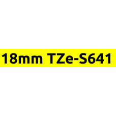 TZe-S641 18mm Black on yellow strong adhesive