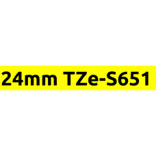 TZe-S651 24mm Black on yellow strong adhesive