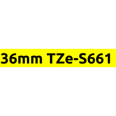 TZe-S661 36mm Black on yellow strong adhesive