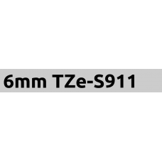 TZe-S911 6mm Black on silver strong adhesive