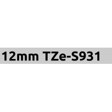 TZe-S931 12mm Black on silver strong adhesive