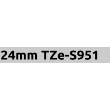TZe-S951 24mm Black on silver strong adhesive