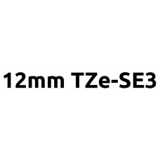 TZe-SE3 12mm Black on white tamper evident