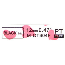 M-CT304F 12mm Black on pink hearts