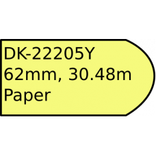 DK-22205Y 62mm continuous label yellow paper