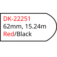 DK-22251 62mm red and black continuous label