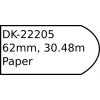 DK-22205 62mm continuous label roll only